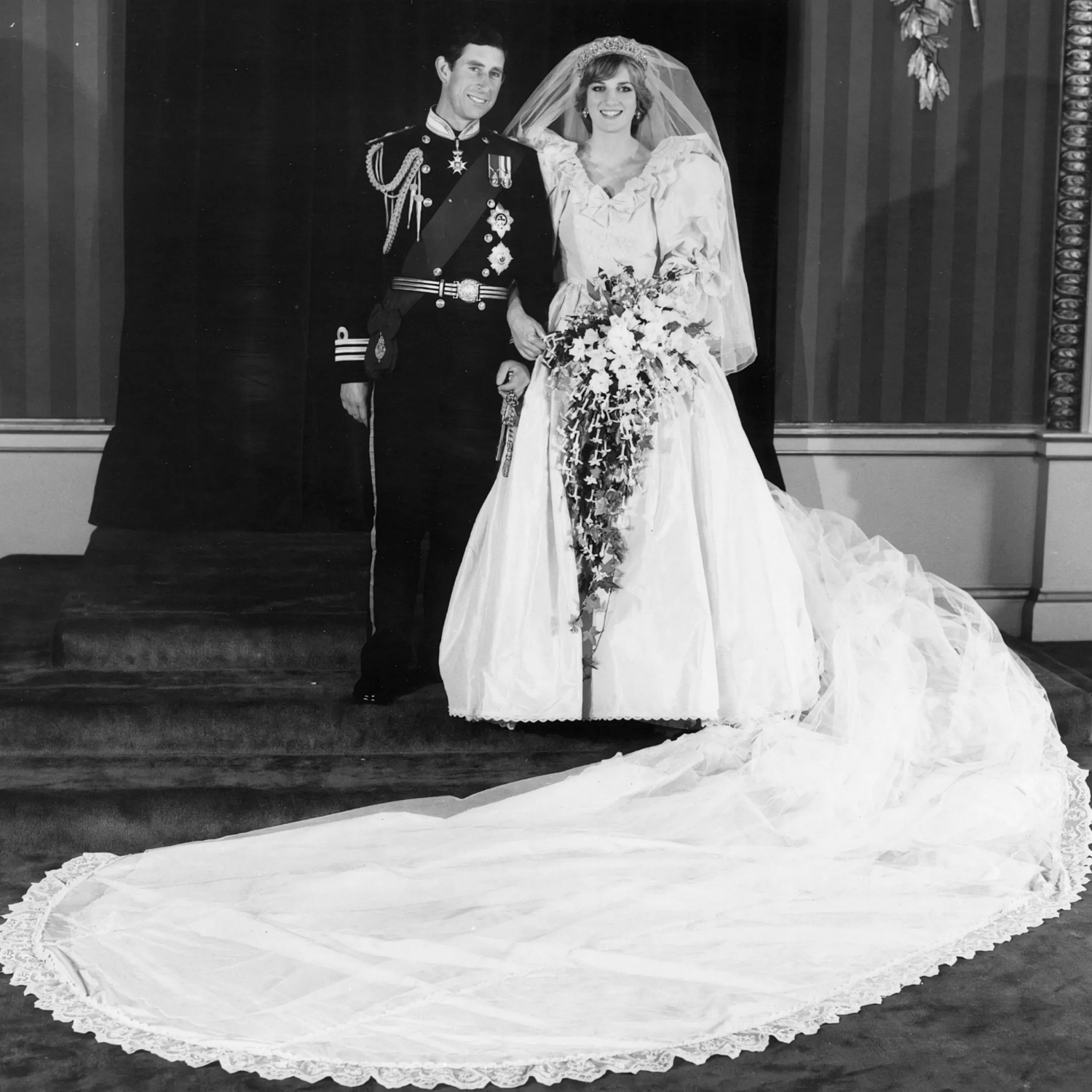 Prince Charles and Lady Diana Spencer on their wedding day, 1981