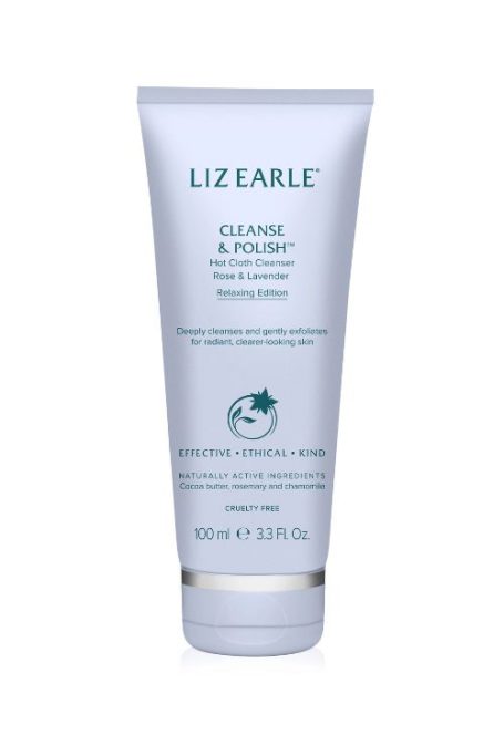 Hand holding Liz Earle cream