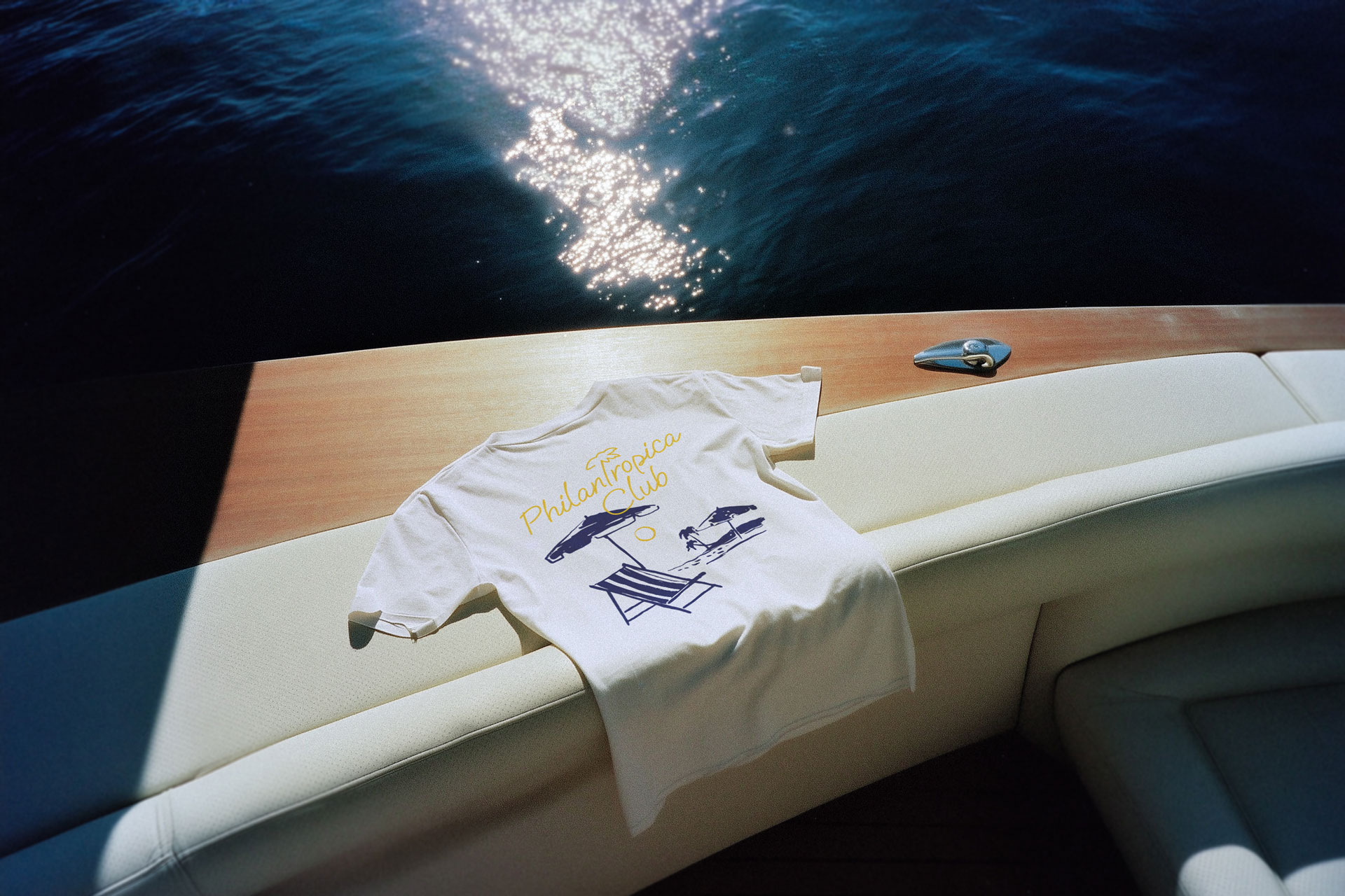A t-shirt on a boat