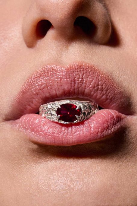 Loveness Lee Ita Ruby Ring in Recycled Silver