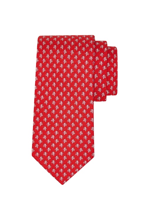 Ferragamo Mini Fish Print Silk Tie
