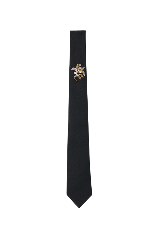 McQueen Jewelled Mistletoe Embroidery Tie