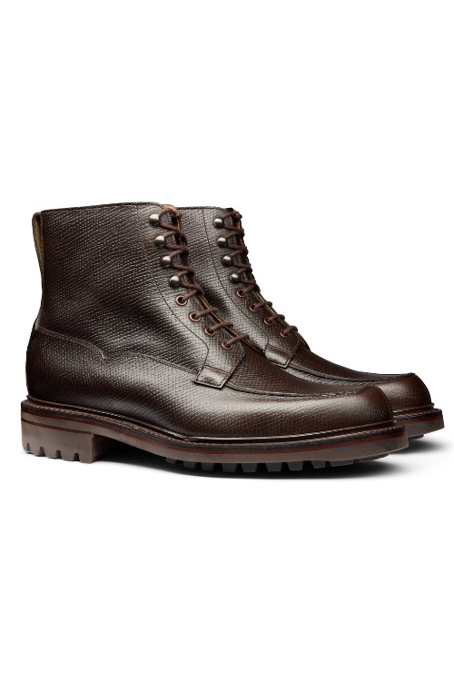 Crockett & Jones Aspen Dark Brown Hatch Grain
