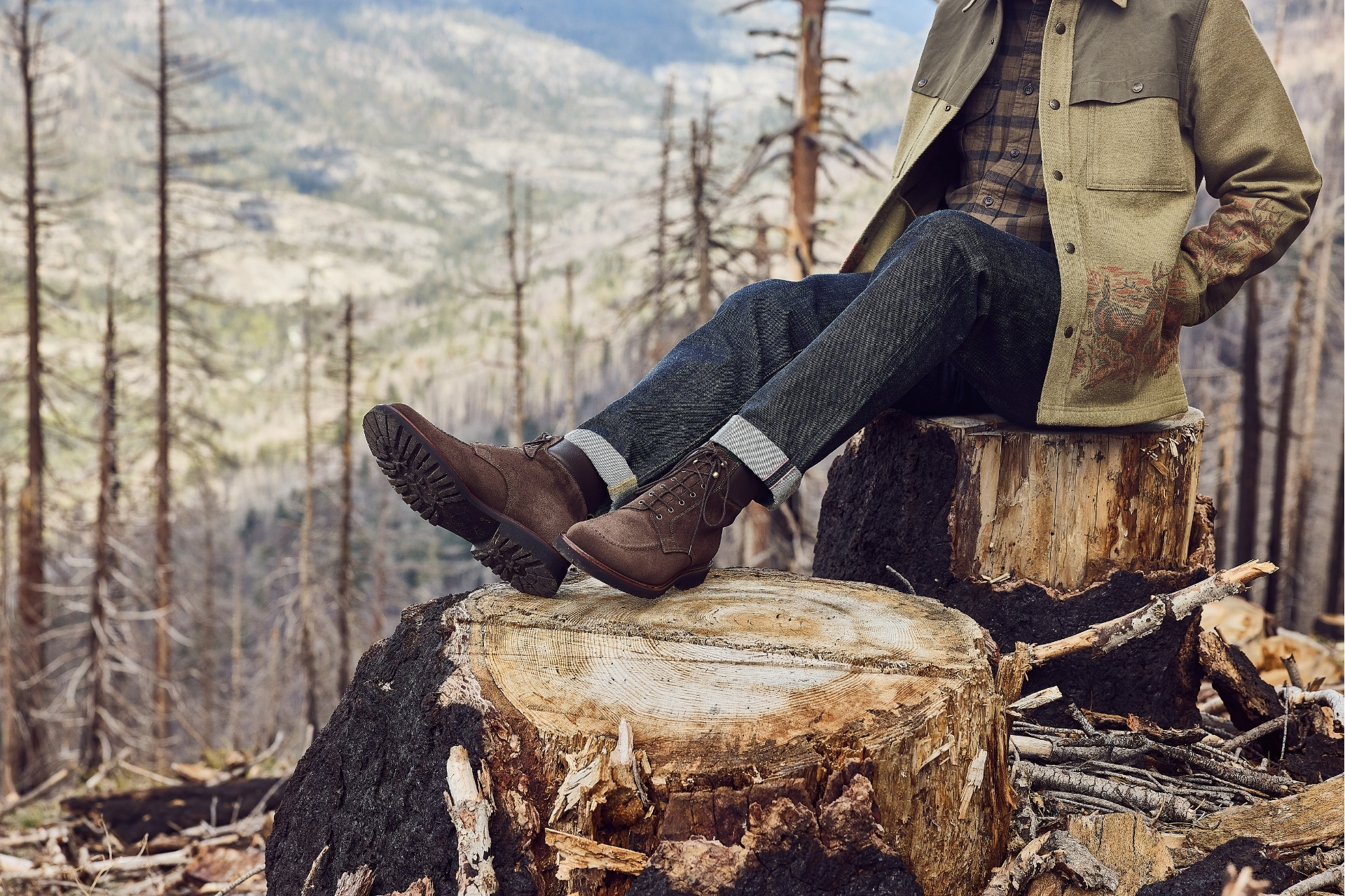 Crockett & Jones modelling its AW26 shoes at Yosemite National Park
