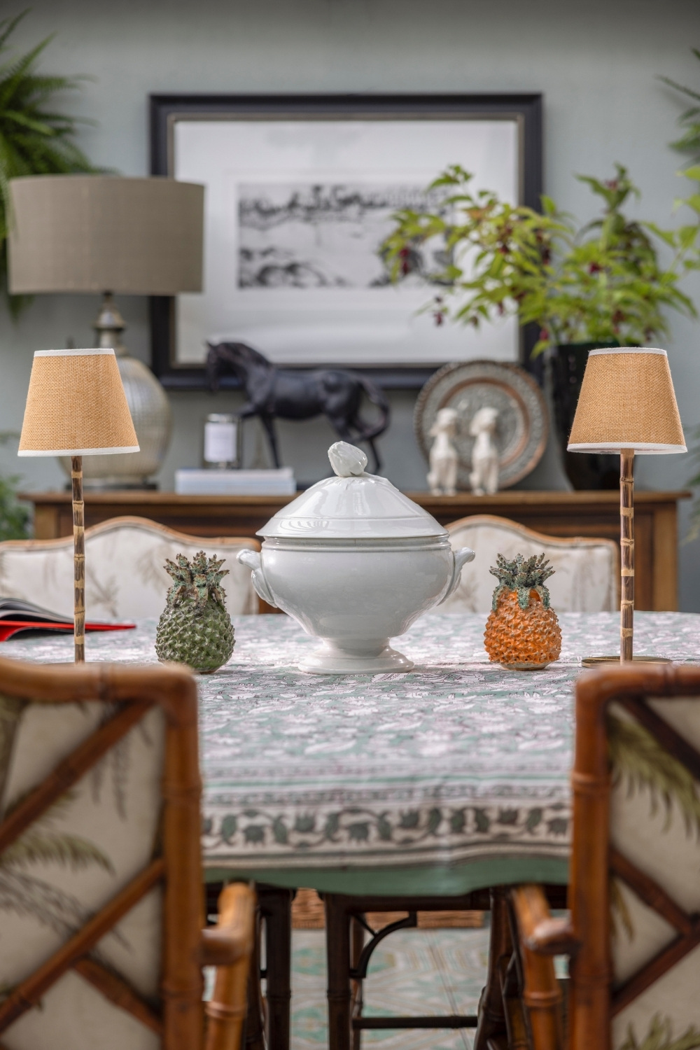 Table set in conservatory