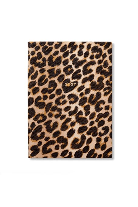 Smythson Soho Weekly Diary In Panama in Leopard
