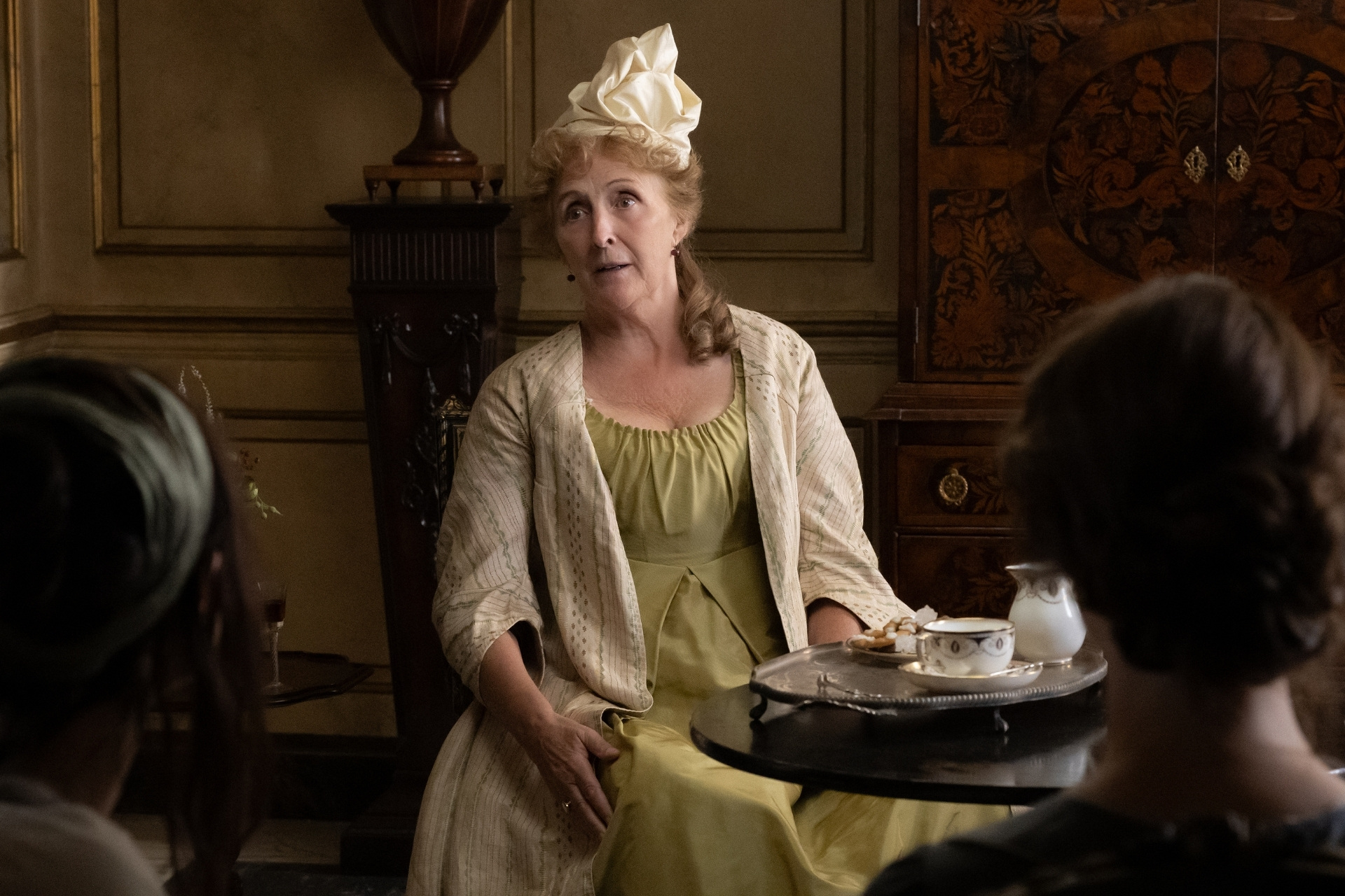 Fiona Shaw as Mrs Jennings in Sense and Sensibility