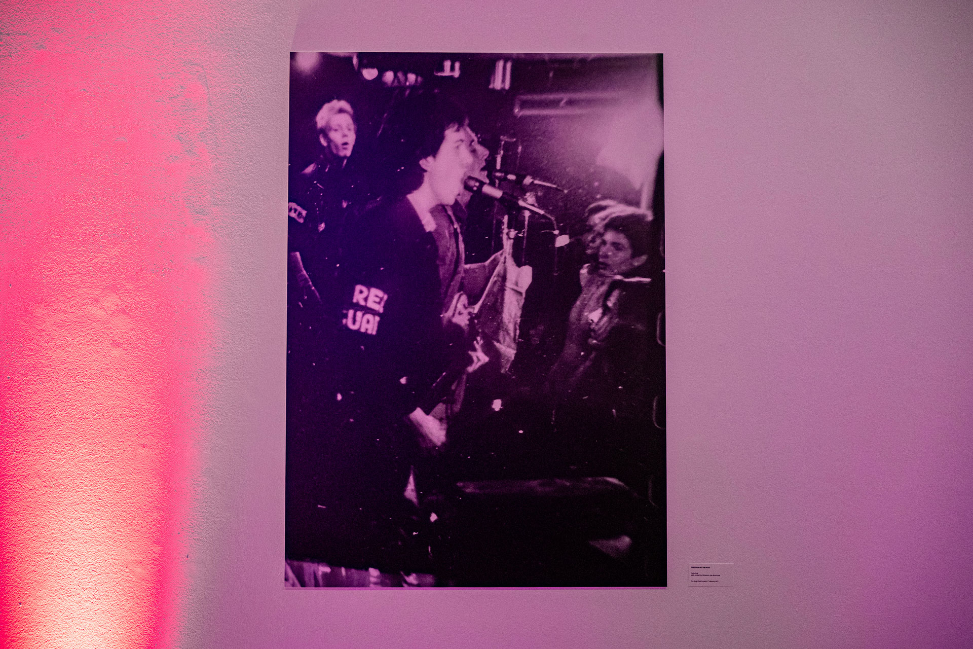 Jane Ashley's photograph of The Clash on display at the Saatchi