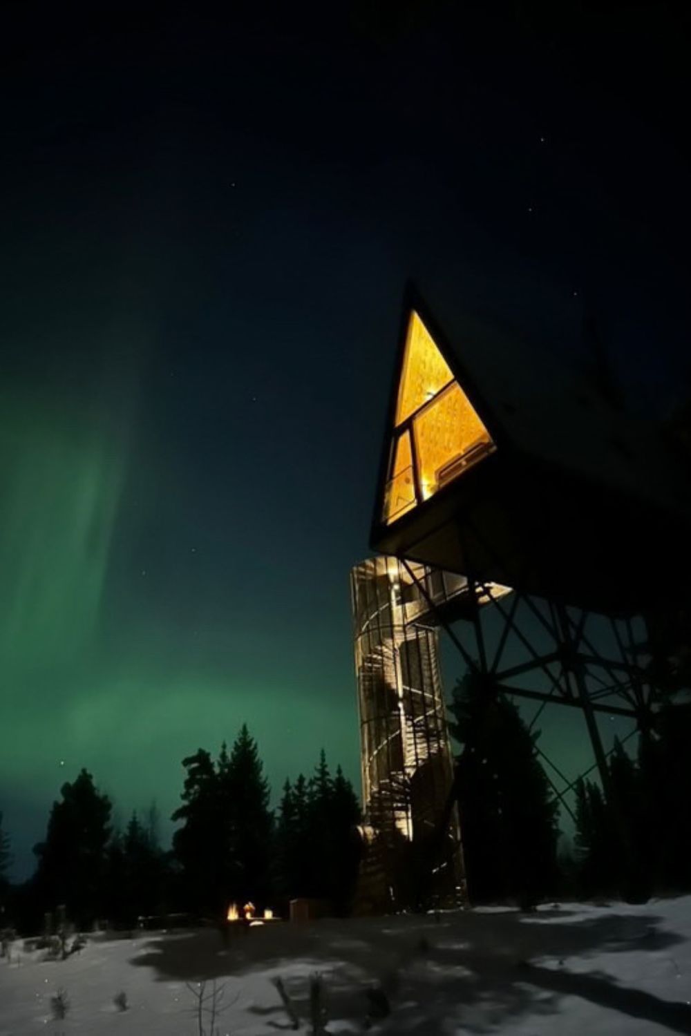 Up In The Air In The Norwegian Wilderness At Pan Treetop Cabins