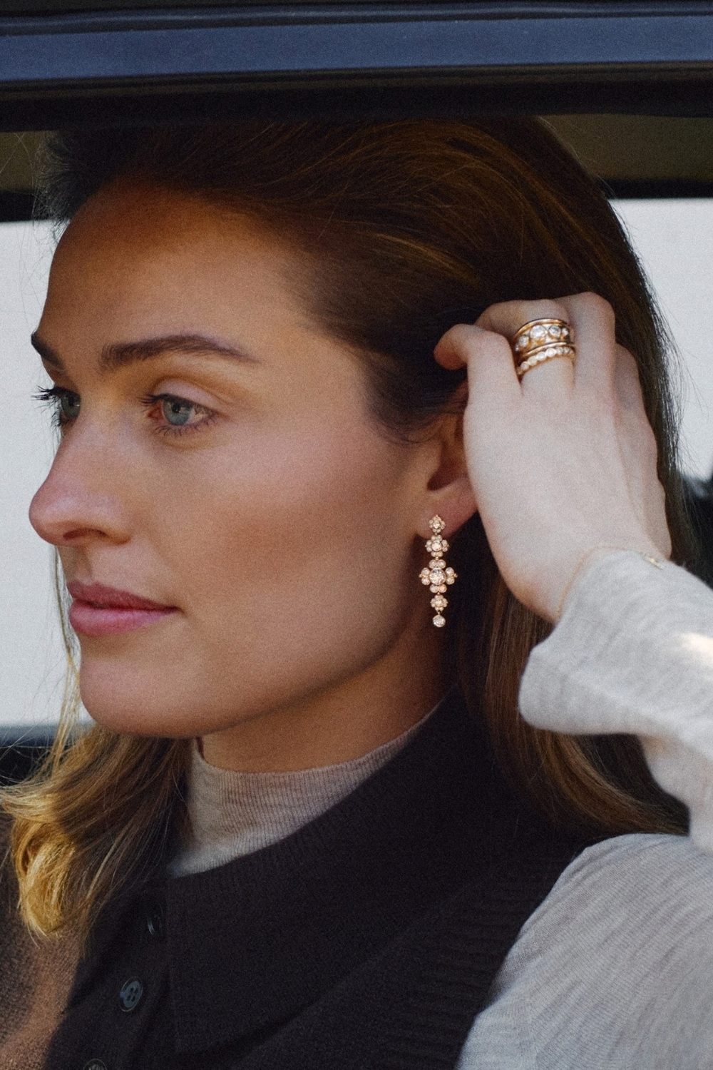 LYLIE engagement ring and earrings