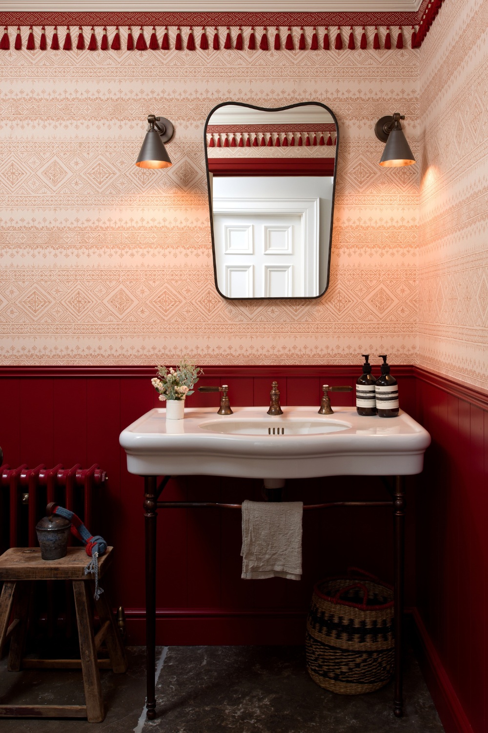 Drummonds red and pink bathroom