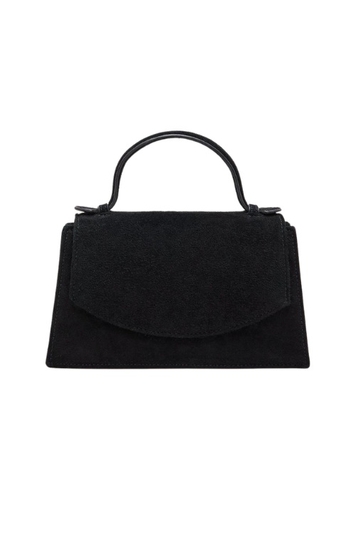 Phase Eight Black Suede Top Handle Bag