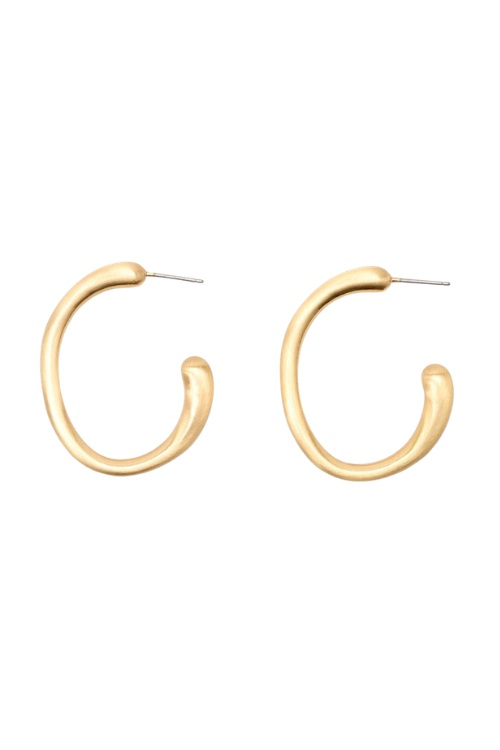 Phase Eight Gold Matte Hoop Earrings