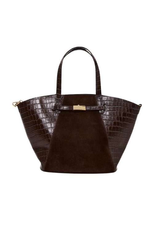 Phase Eight Leather and Suede Textured Tote Bag