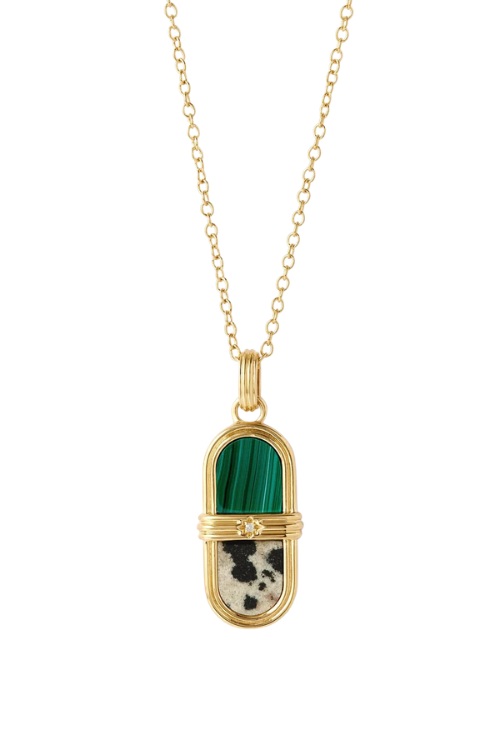 Astley Clarke x Laura Jackson Malachite & Dalmatian Jasper Pendant