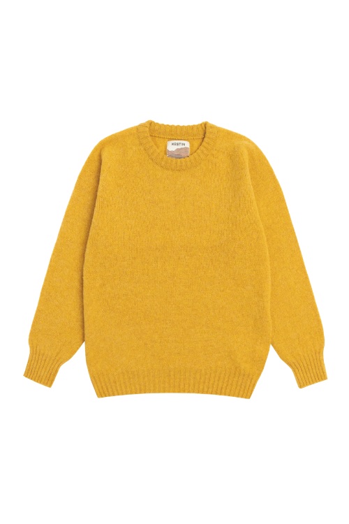 Kestin Brushed Shetland Crew In Nugget Lambswool