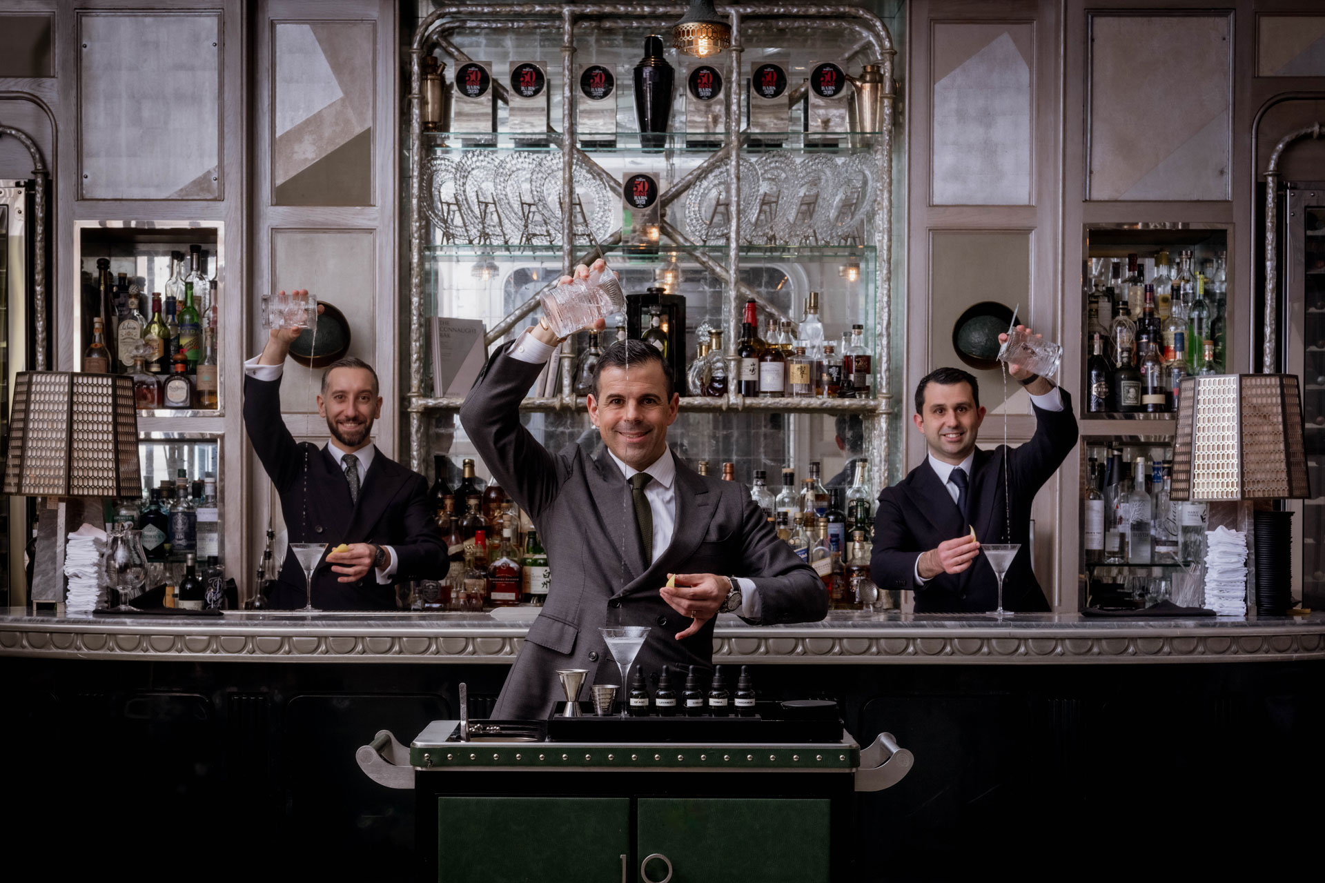 Bartenders mixing drinks at The Connaught