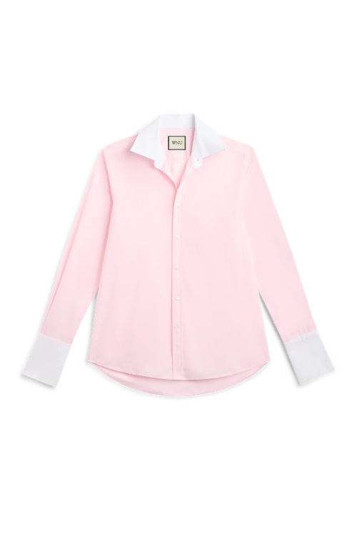 With Nothing Underneath pink shirt