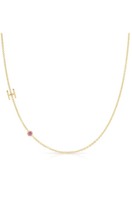 Maya Brenner Monogram Necklace with Birthstone