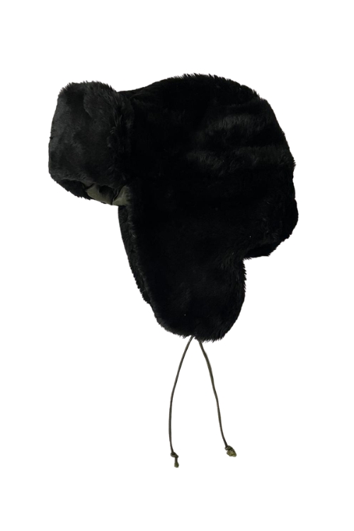 Black trapper hat