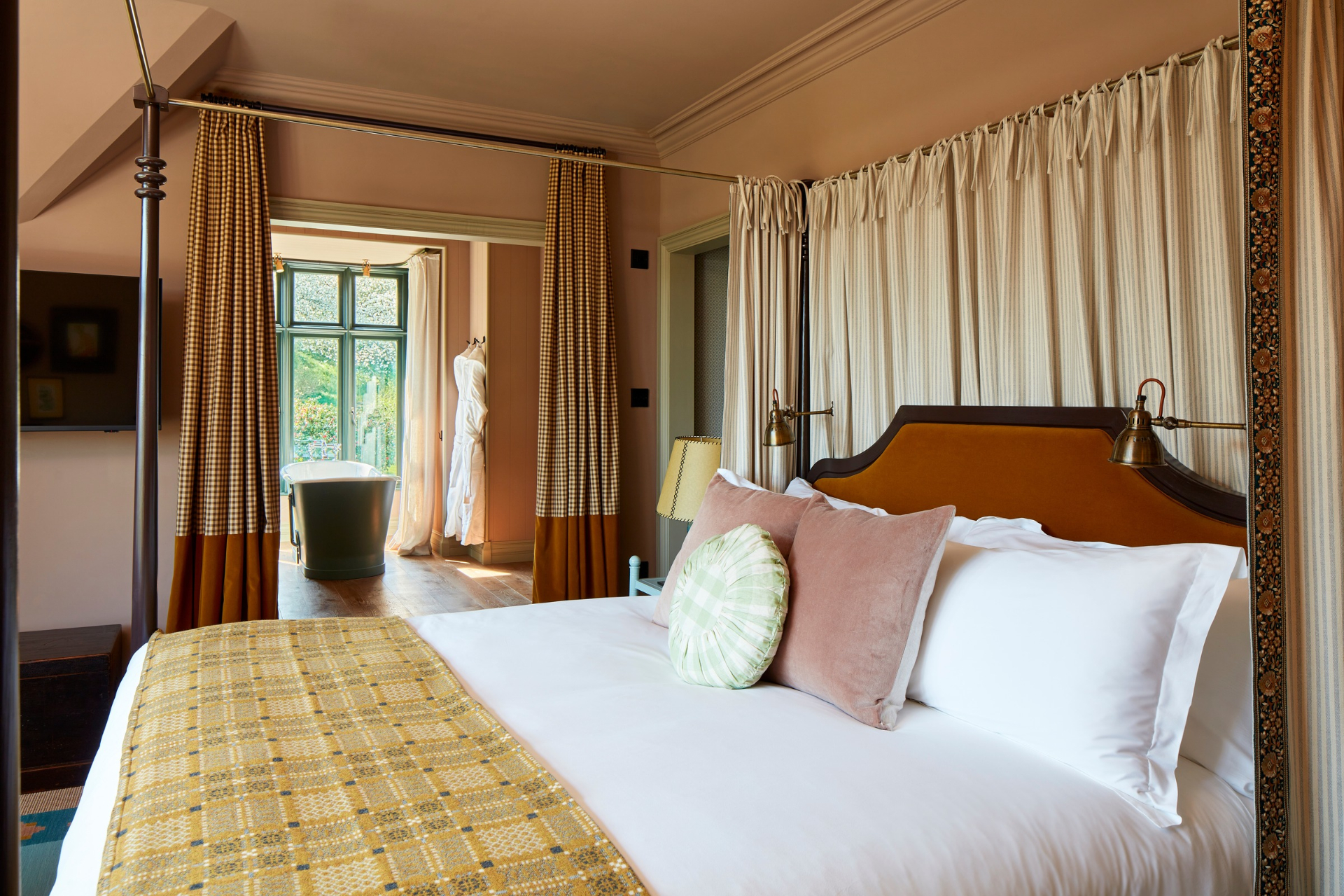 A bedroom suite at Penmaenuchaf hotel