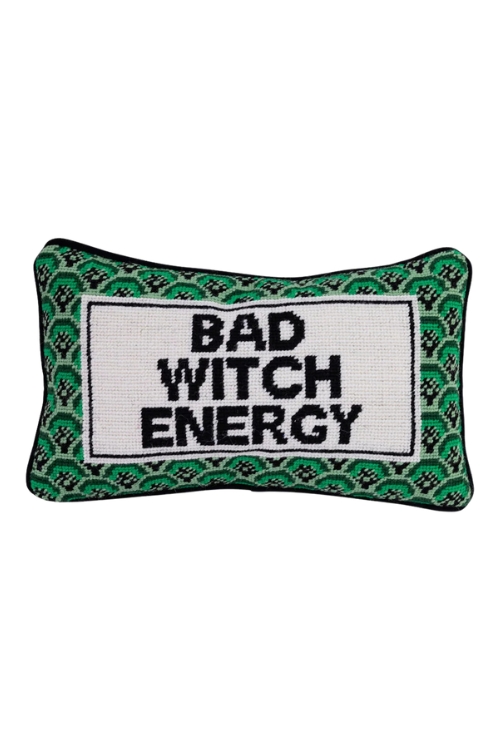 Maison Flaneur Bad Witch Energy Needlepoint Pillow