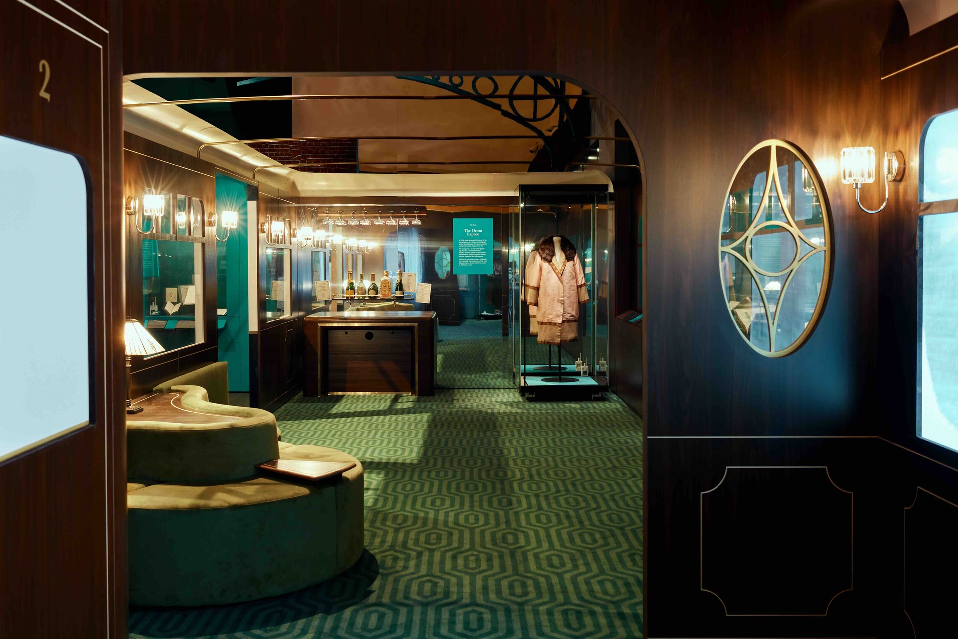 A replica train carriage at Agatha Christie: A Worldof Mystery. Photo by Justine Trickett. © British Library Board